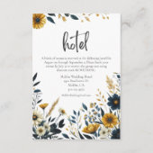イエローブルーワイルドフラワーフォーマルズ結婚ホテル エンクロージャーカード (正面)