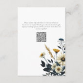 イエローブルーワイルドフラワーフォーマルズ結婚ホテル エンクロージャーカード (裏面)