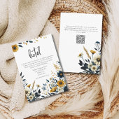 イエローブルーワイルドフラワーフォーマルズ結婚ホテル エンクロージャーカード