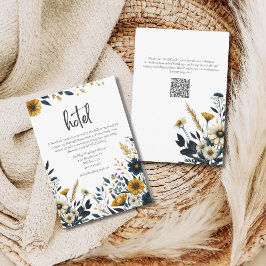 イエローブルーワイルドフラワーフォーマルズ結婚ホテル エンクロージャーカード