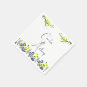 イエローブルーワイルドフラワーフローラボホ結婚ズ スタンダードカクテルナプキン (角)