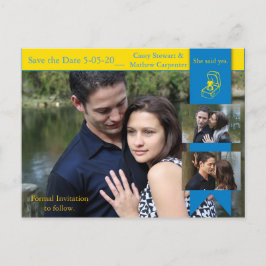 イエローブルー婚約カード ポストカード