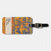 イエローブルー抽象芸術ア絵画ート4 ラゲッジタグ (正面横)