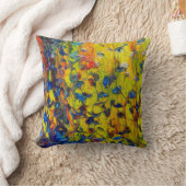 イエローブルー抽象芸術園 クッション (ブランケット)