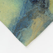 イエローブルー抽象芸術大理石パターン フリースブランケット (角)