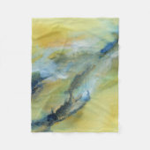 イエローブルー抽象芸術大理石パターン フリースブランケット (正面)