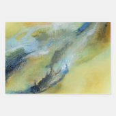 イエローブルー抽象芸術大理石パターン ラッピングペーパーシート (正面3)