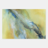 イエローブルー抽象芸術大理石パターン ラッピングペーパーシート (正面2)