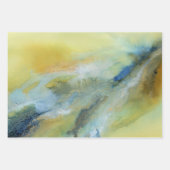 イエローブルー抽象芸術大理石パターン ラッピングペーパーシート (正面)