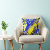 イエローブルー炭華美地中海のアートルック クッション (椅子)