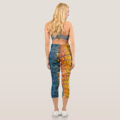 イエローブルー爬虫類皮革 カプリレギンス (裏面)