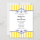 イエローブルー磁気航海の結婚式 マグネット招待状 (正面)