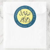 イエローブルー2023年の卒業のクラス ラウンドシール (バッグ)