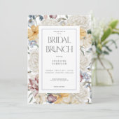 イエローブルー&ホワイトフローラホワイトブライダル 招待状 (スタンド正面)