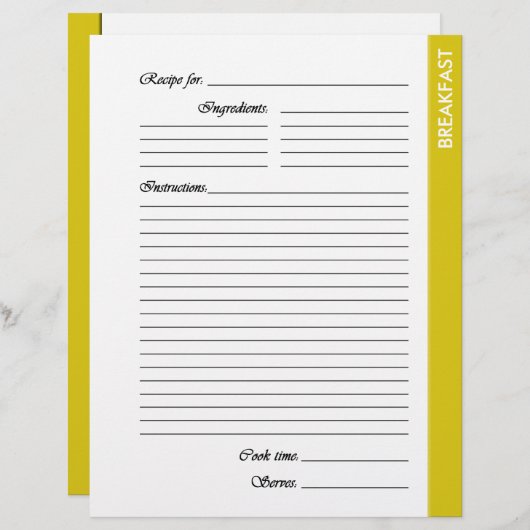 イエローブレックファースト両面レシピページ (正面/裏面)