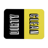 イエローブロックとブラックブロックレトロタイポグラフィ食洗機 マグネット (横)