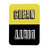 イエローブロックとブラックブロックレトロタイポグラフィ食洗機 マグネット (縦)