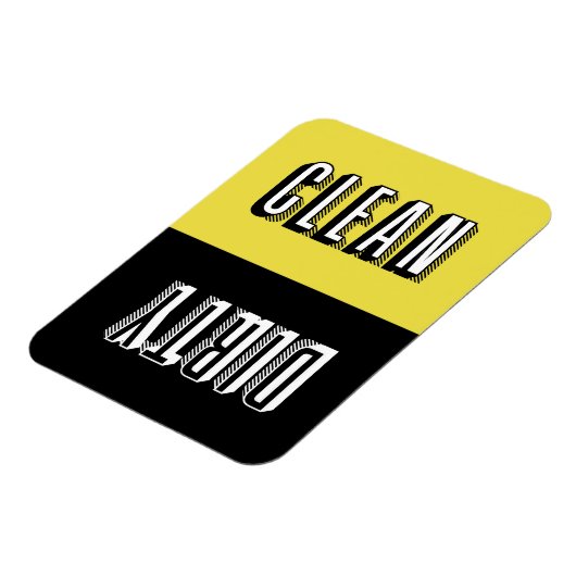 イエローブロックとブラックブロックレトロタイポグラフィ食洗機 マグネット (左側)