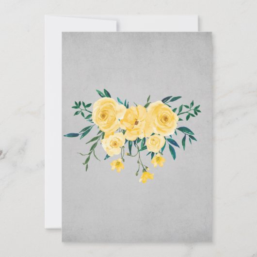 イエローブーケサマー春の結婚式招待状 招待状 (裏面)