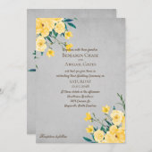 イエローブーケサマー春の結婚式招待状 招待状 (正面/裏面)