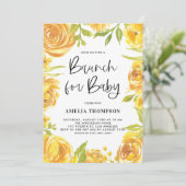 イエロープニーとバラフローラリースベビーブランチ 招待状 (スタンド正面)