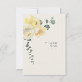 イエロープニーティール（緑がかった色）&クリーム葬儀の損失の人生 サンキューカード (正面)