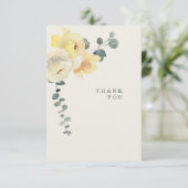 イエロープニーティール（緑がかった色）&クリーム葬儀の損失の人生 サンキューカード (スタンド正面)