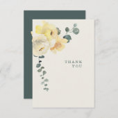 イエロープニーティール（緑がかった色）&クリーム葬儀の損失の人生 サンキューカード (正面/裏面)
