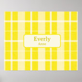 イエロープライカスタムドベビー名子供部屋プリントポスター ポスター (正面)