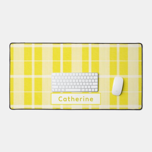 イエロープライユニークド名前をカスタムするオフィスデコール デスクマット (キーボード&マウス)