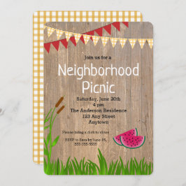 イエロープライ素朴ドネイバーシティピクニック招待状 招待状