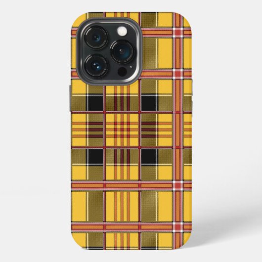 イエロープラッド柄の携帯ケース iPhoneケース (裏面)