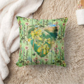 イエロープリムラハートとピンクホテルパターン クッション (ブランケット)