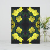 イエロープリムローズフラワーズ抽象芸術スクラップブック紙 (スタンド正面)