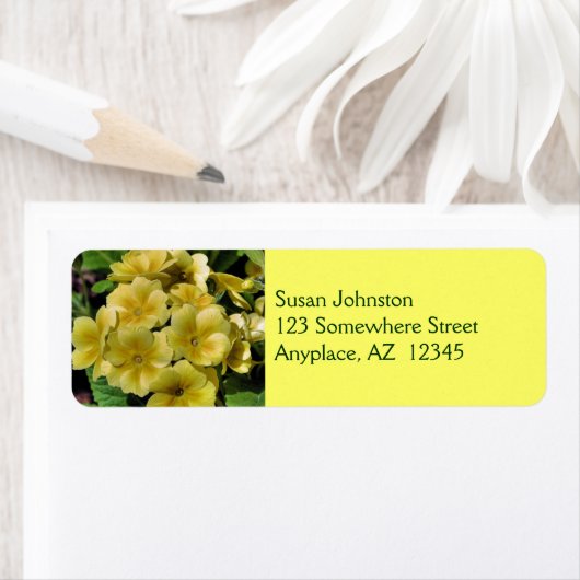 イエロープリムローズフラワー住所 シール (インサイチュ)