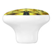 イエロープリムローズフラワー抽象芸術アート   セラミックノブ (側面)