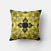 イエロープリムローズフラワー抽象芸術 クッション (裏面)
