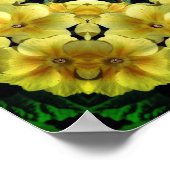 イエロープリムローズフラワー抽象芸術 ポスター (角)