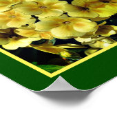 イエロープリムローズ春の花抽象芸術 ポスター (角)