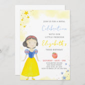 イエロープリンセス誕生日招待状 招待状 (正面/裏面)