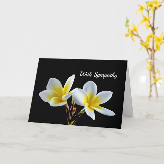 イエロープルメリアかわいらしフローラフォト悔やみや弔慰 カード (黄色い花)