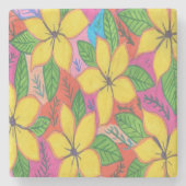 イエロープルメリアガーデン ストーンコースター (正面)