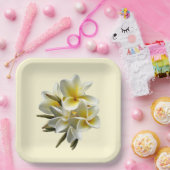 イエロープルメリアフラワーズ紙プレート ペーパープレート (パーティー)