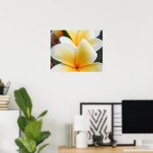 イエロープルメリアフラワーフランジパニフローラデザイン ポスター (ホームオフィス)