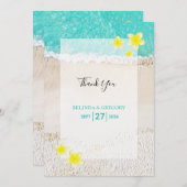 イエロープルメリアフランギパニトロピカルビーチ結婚式 サンキューカード (正面/裏面)