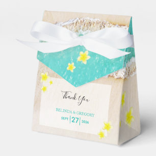 イエロープルメリアフランギパニトロピカルビーチ結婚式 フェイバーボックス