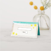 イエロープルメリアフランギパニトロピカルビーチ結婚式 プレイスカード (正面)