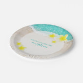 イエロープルメリアフランギパニトロピカルビーチ結婚式 ペーパープレート (アングル)