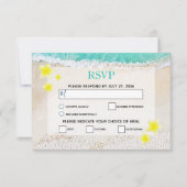 イエロープルメリアフランギパニトロピカルビーチ結婚式 出欠カード (正面)