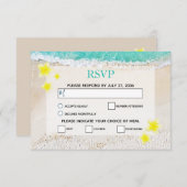 イエロープルメリアフランギパニトロピカルビーチ結婚式 出欠カード (正面/裏面)